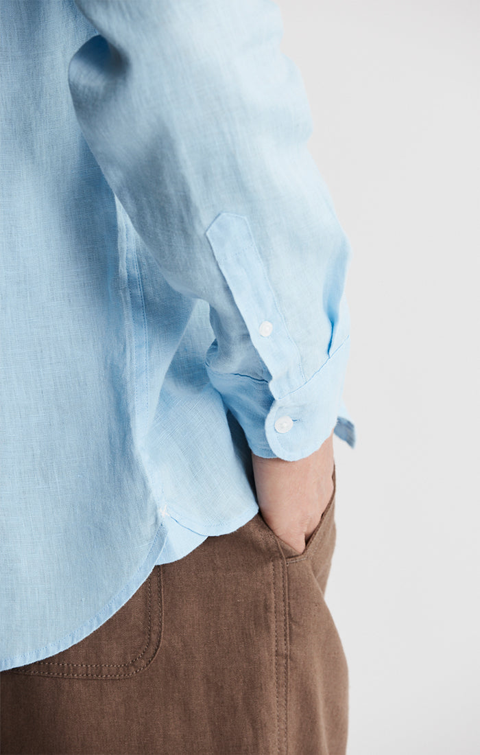 Linen Blend Button-Up Shirt