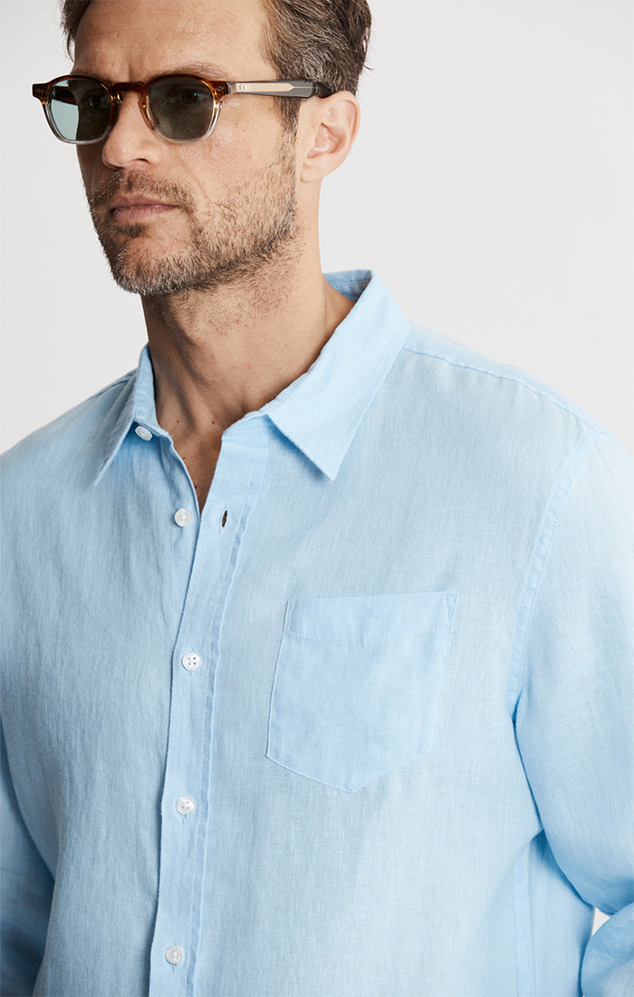 Linen Blend Button-Up Shirt