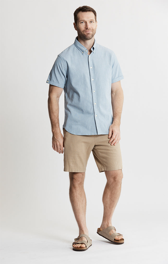 Short Sleeve Chambray Shirt