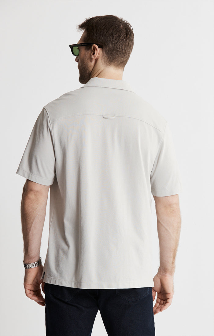 Knit Oxford Short Sleeve Camp Shirt