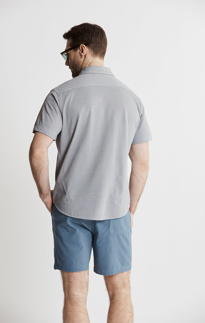 Knit Oxford Stretch Short Sleeve Shirt