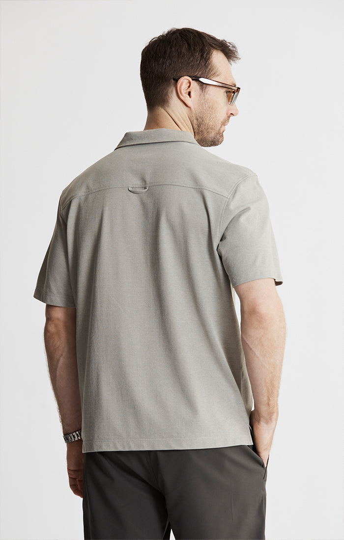 Knit Oxford Short Sleeve Camp Shirt
