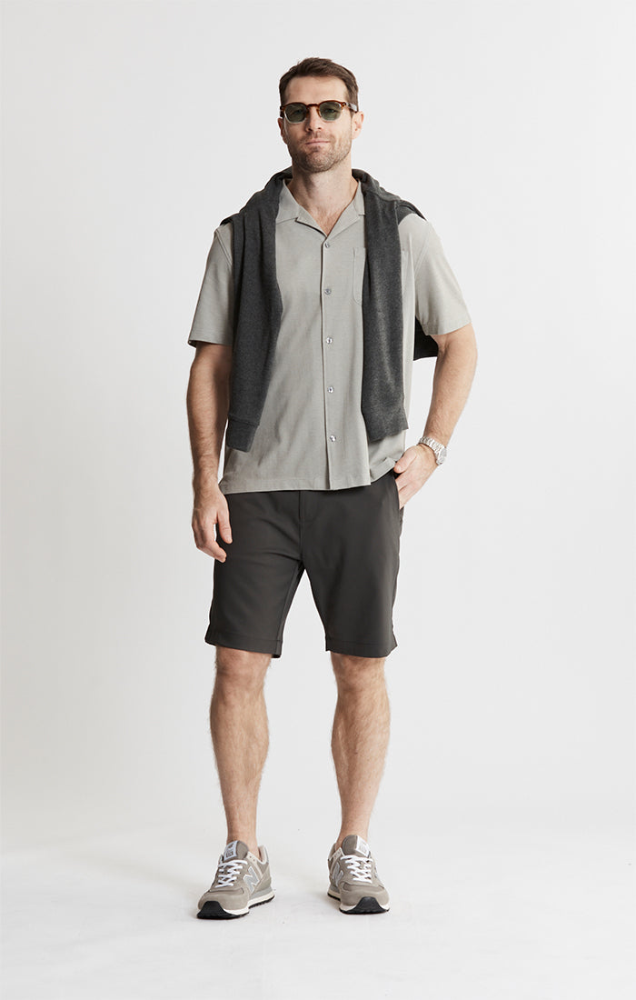 Knit Oxford Short Sleeve Camp Shirt