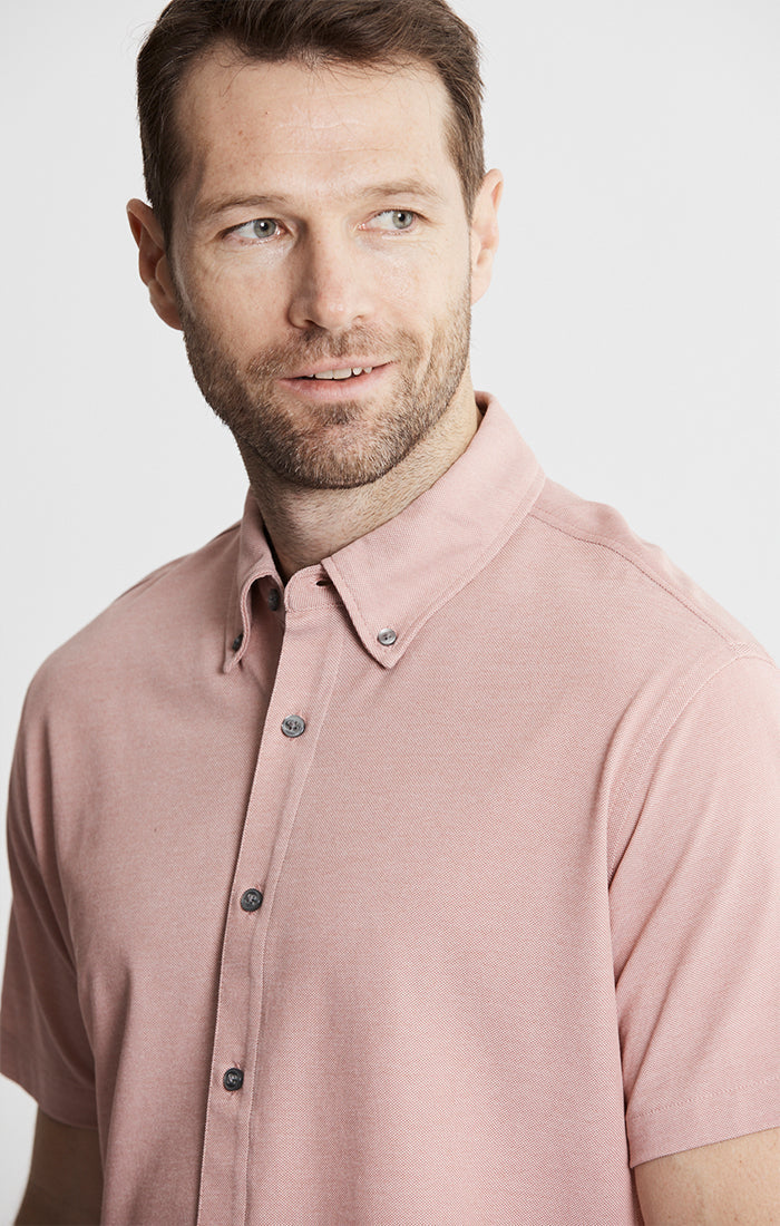 Knit Oxford Stretch Short Sleeve Shirt