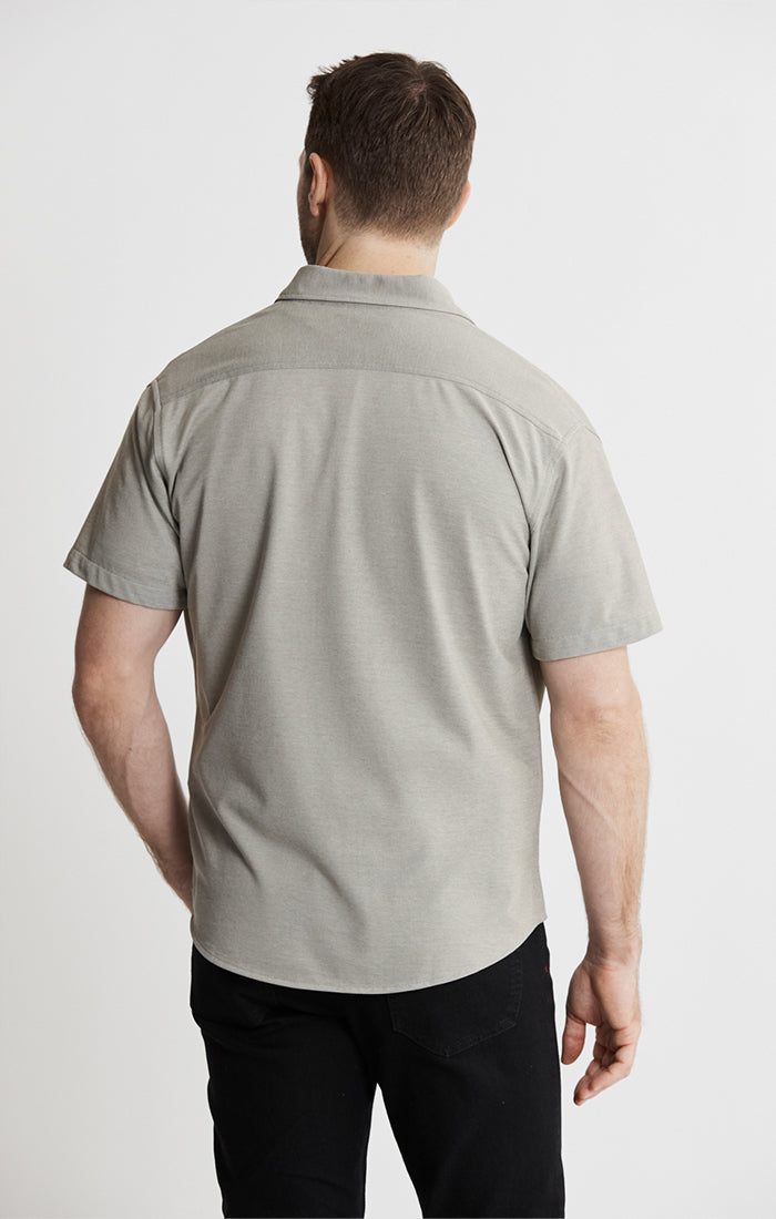 Knit Oxford Stretch Short Sleeve Shirt