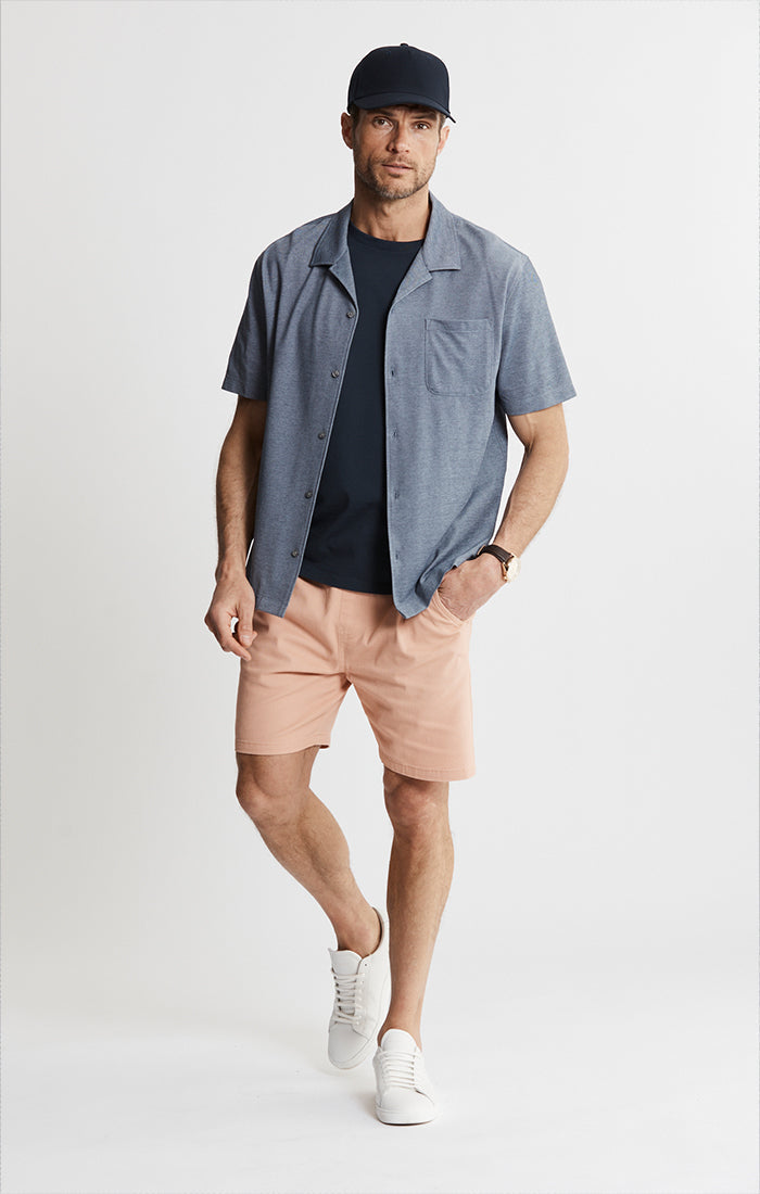 Knit Oxford Short Sleeve Camp Shirt