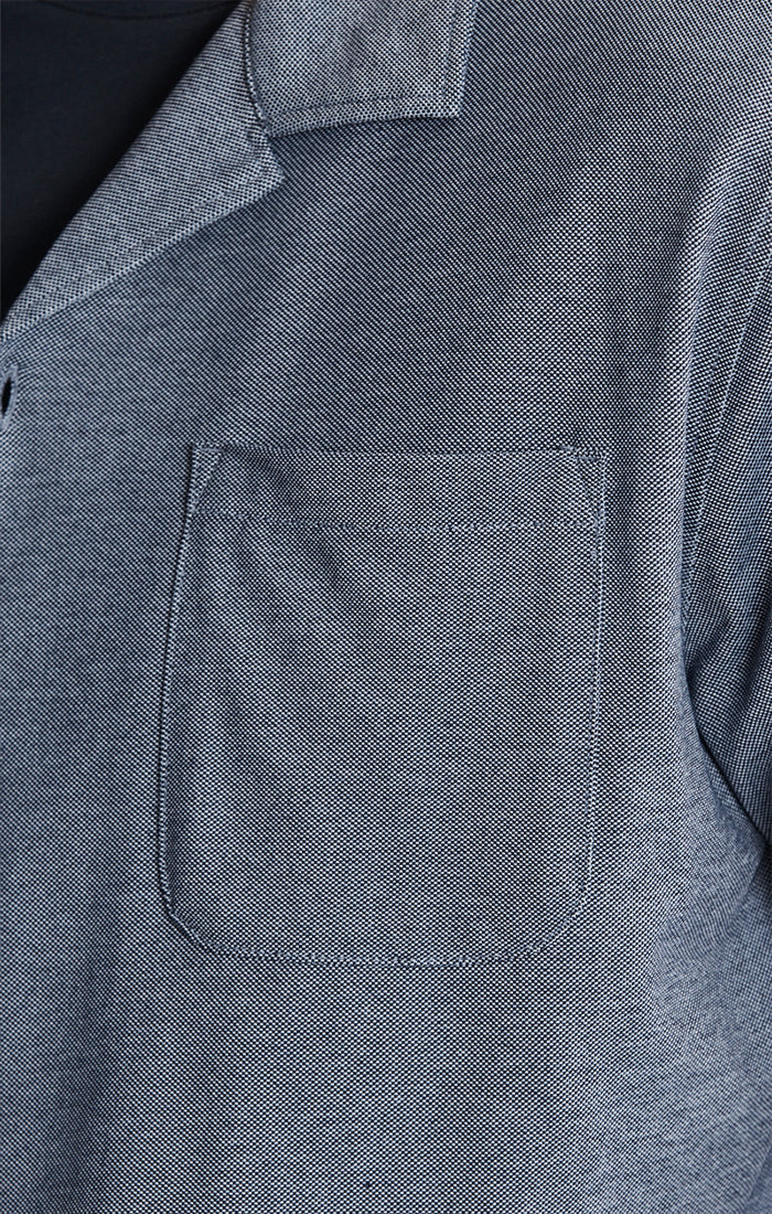 Knit Oxford Short Sleeve Camp Shirt