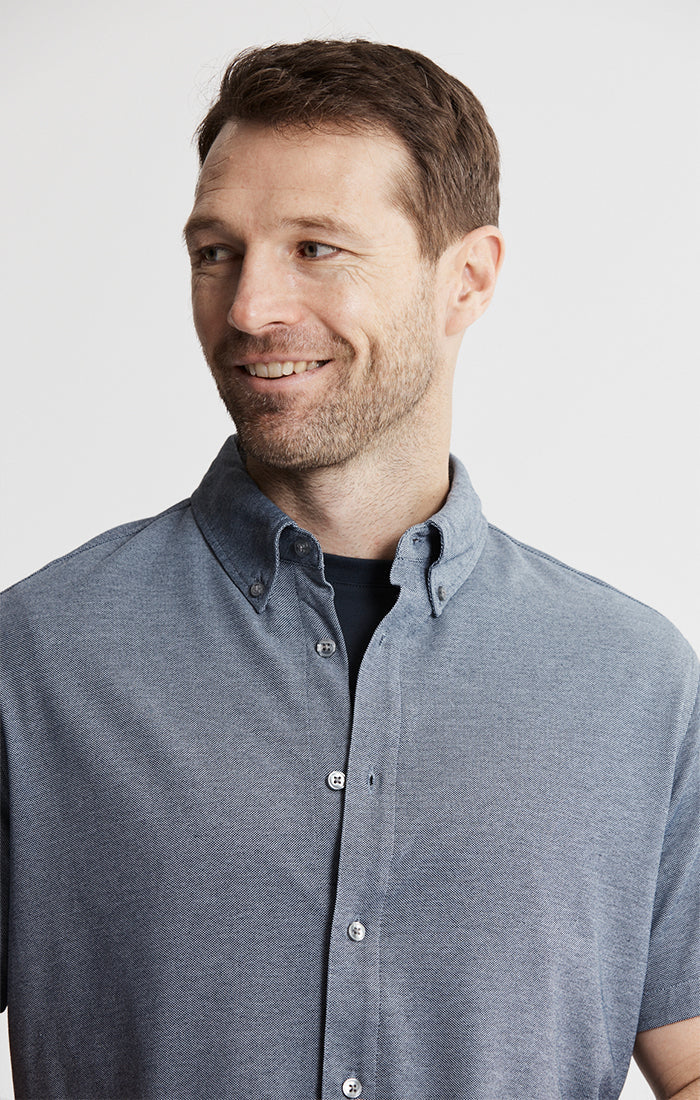 Knit Oxford Stretch Short Sleeve Shirt