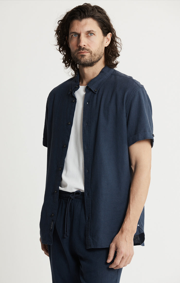 Noho Short Sleeve Linen Viscose Shirt