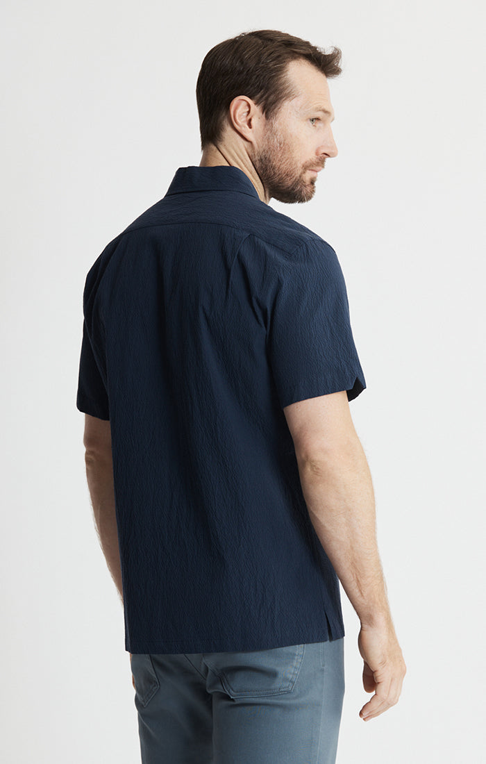Seersucker Short Sleeve Camp Shirt
