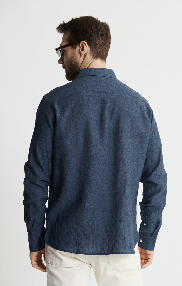 Linen Blend Button-Up Shirt