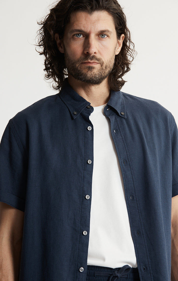 Noho Short Sleeve Linen Viscose Shirt