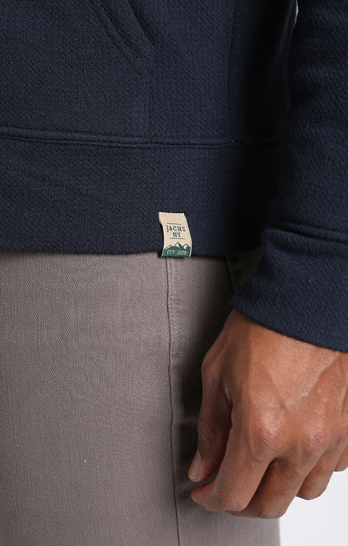 Recycled Jacquard Sherpa Lined Full Zip Hoodie