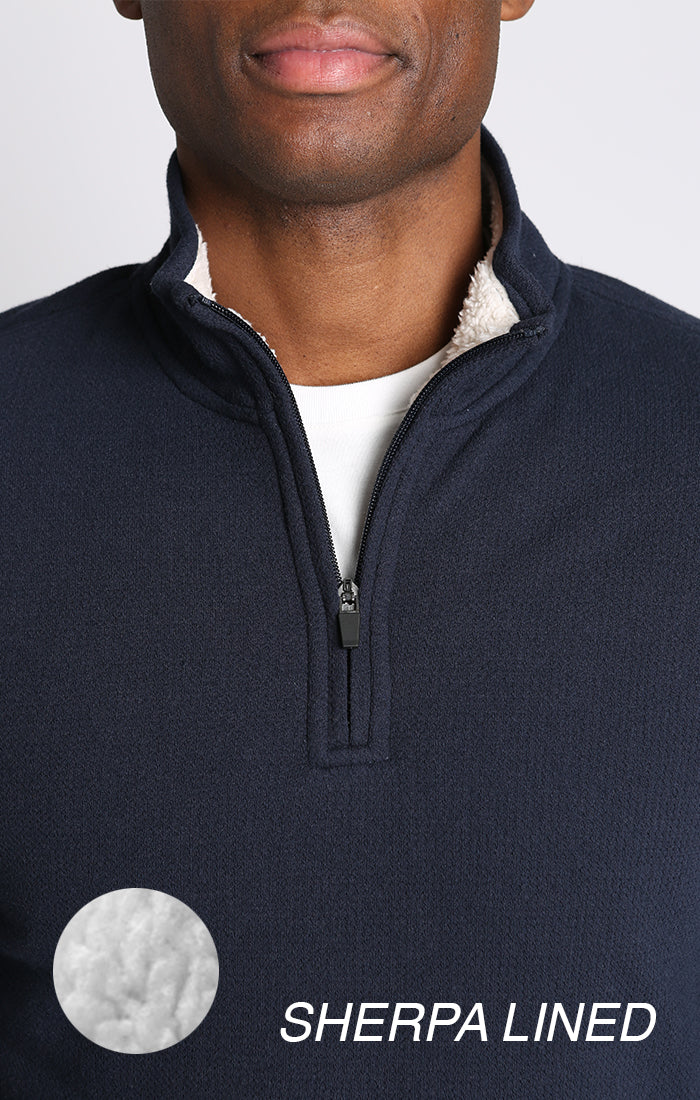 Recycled Jacquard Sherpa Lined Quarter Zip Pullover