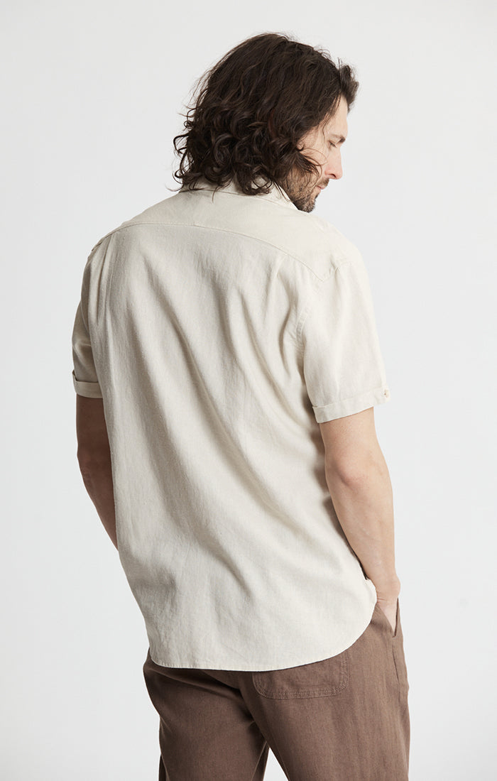 Noho Short Sleeve Linen Viscose Shirt