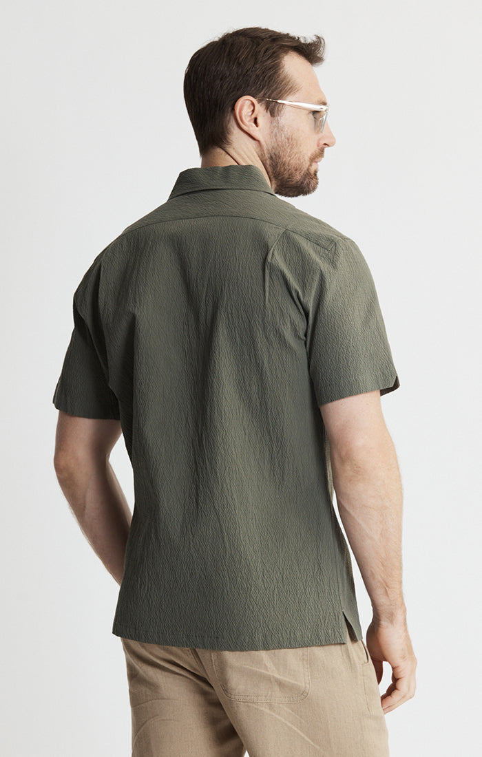 Seersucker Short Sleeve Camp Shirt