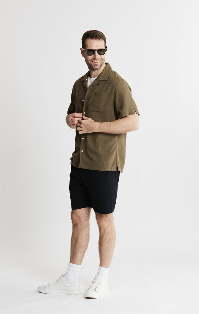 Linen Suffolk Short Sleeve Camp Shirt