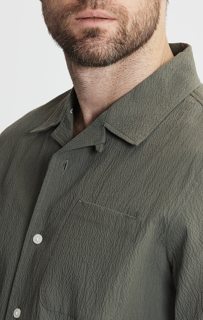 Seersucker Short Sleeve Camp Shirt