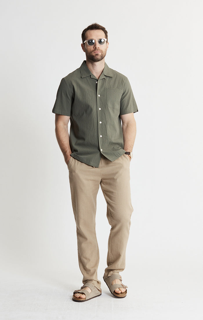 Seersucker Short Sleeve Camp Shirt