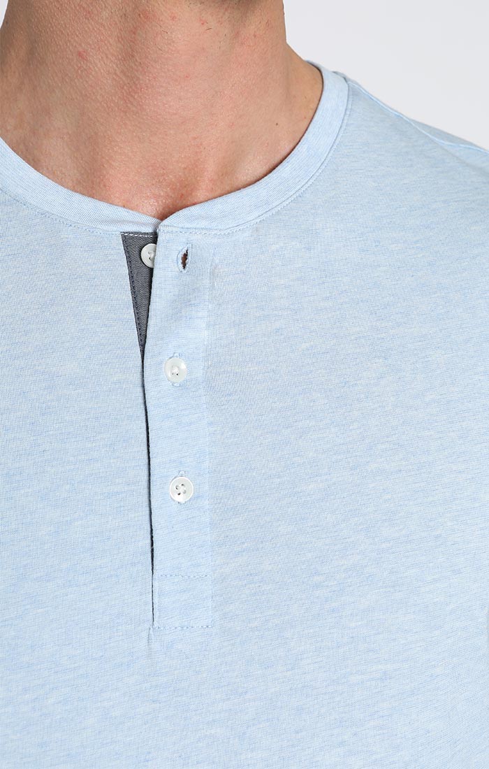 Stretch Pima Blend Short Sleeve Henley
