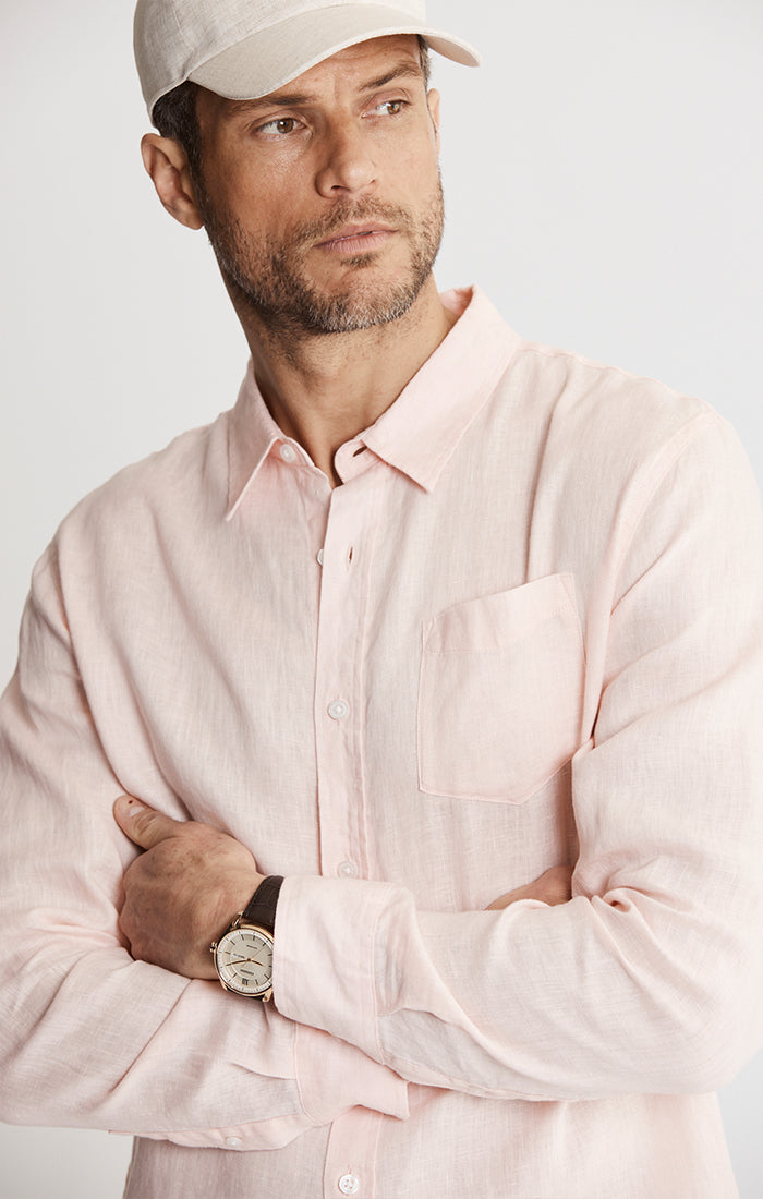 Linen Blend Button-Up Shirt