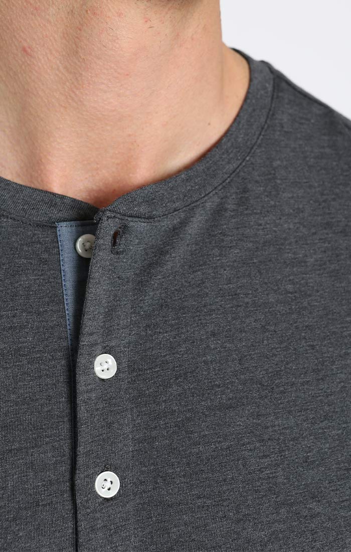 Stretch Pima Blend Short Sleeve Henley