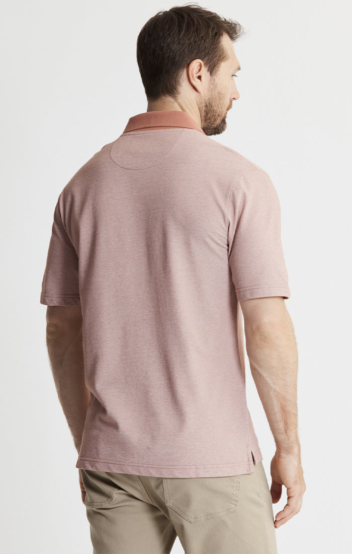 Cotton-Poly Johnny Collar Polo