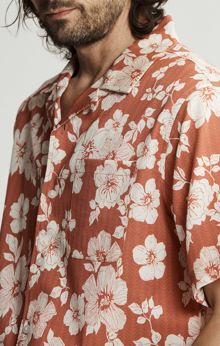 Lyocell Twill Short Sleeve Camp Shirt