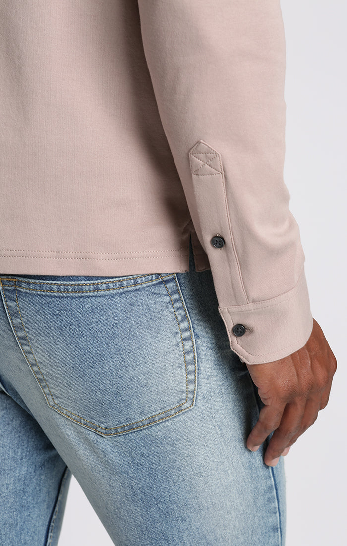 Luxe Cotton Long Sleeve Polo Shirt