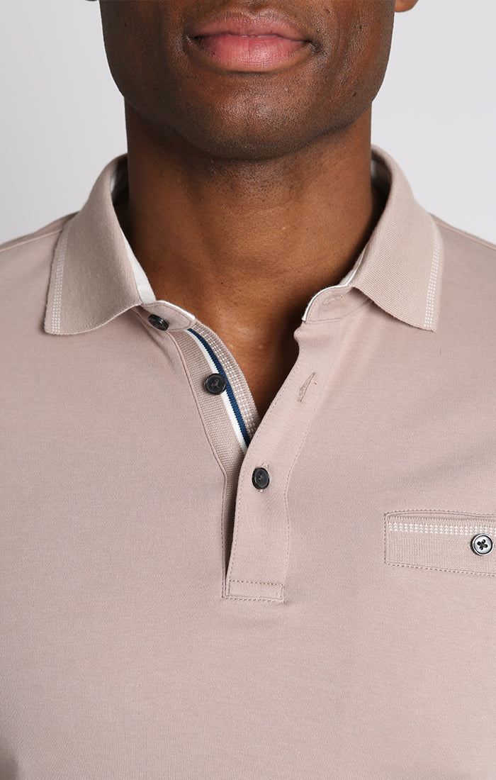 Luxe Cotton Long Sleeve Polo Shirt