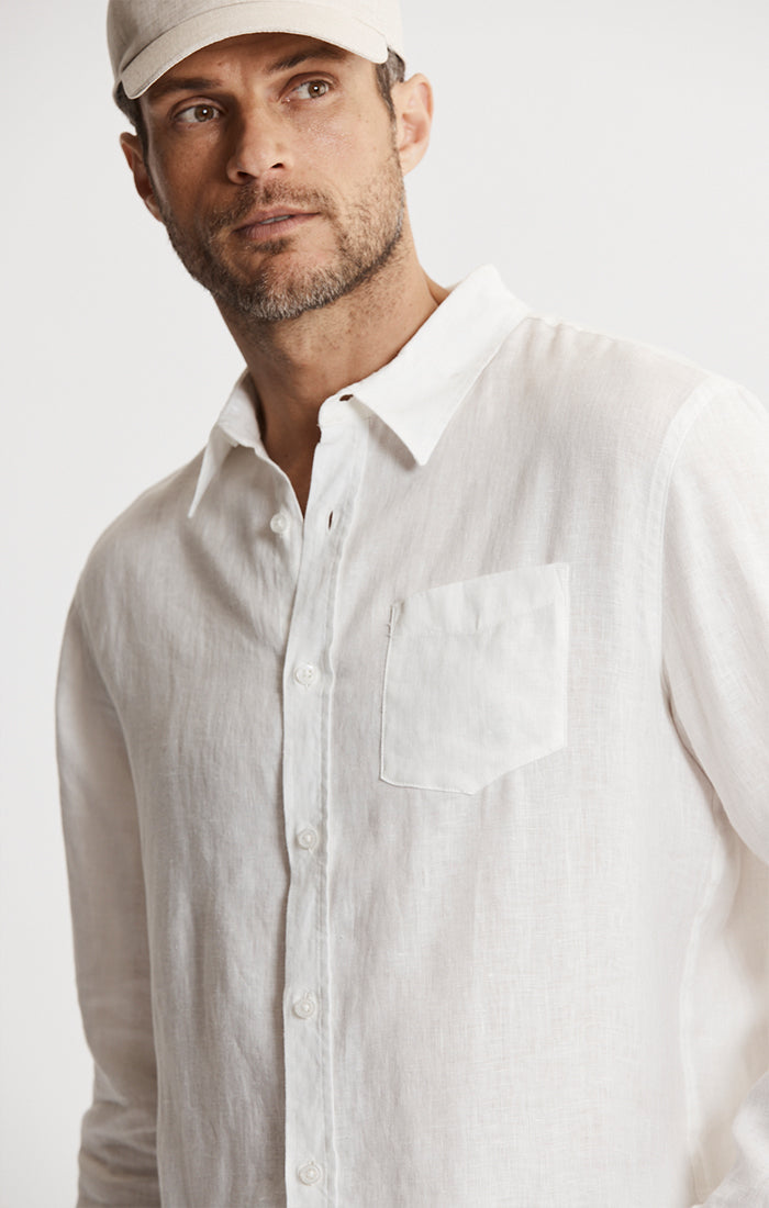 Linen Blend Button-Up Shirt