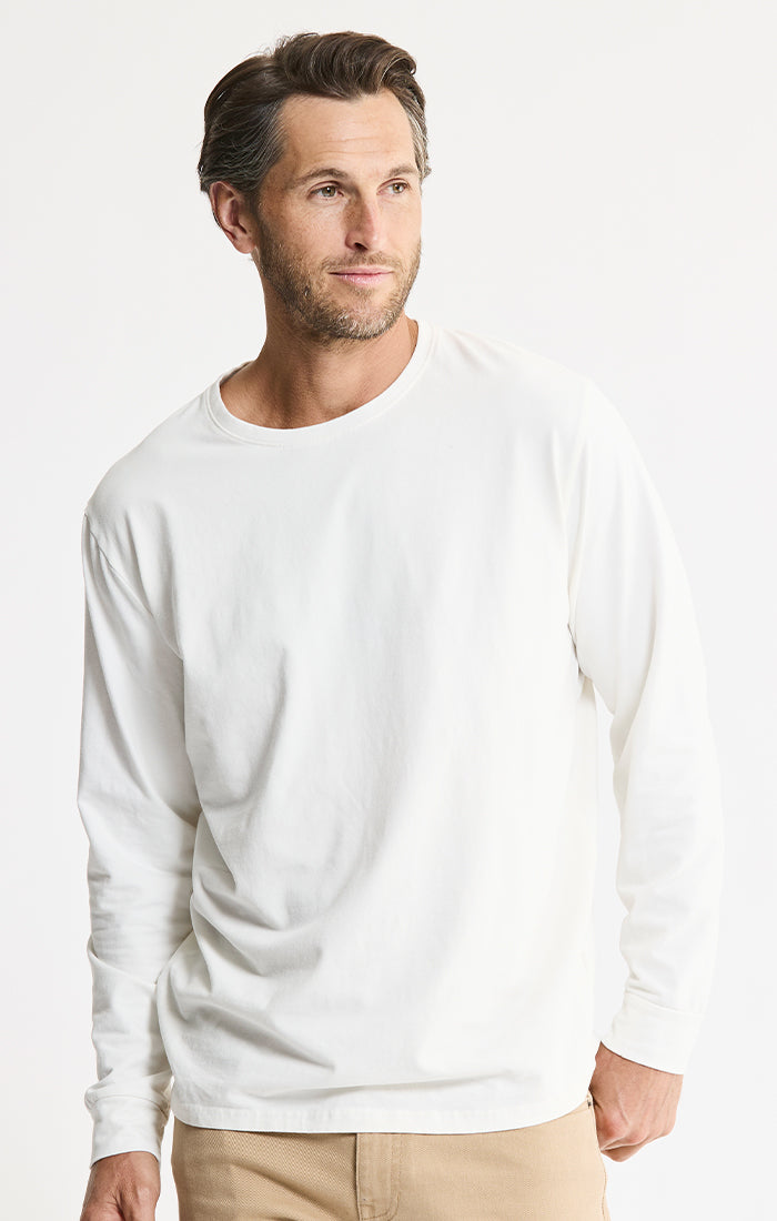 Bryant Long Sleeve Sueded Cotton Crewneck