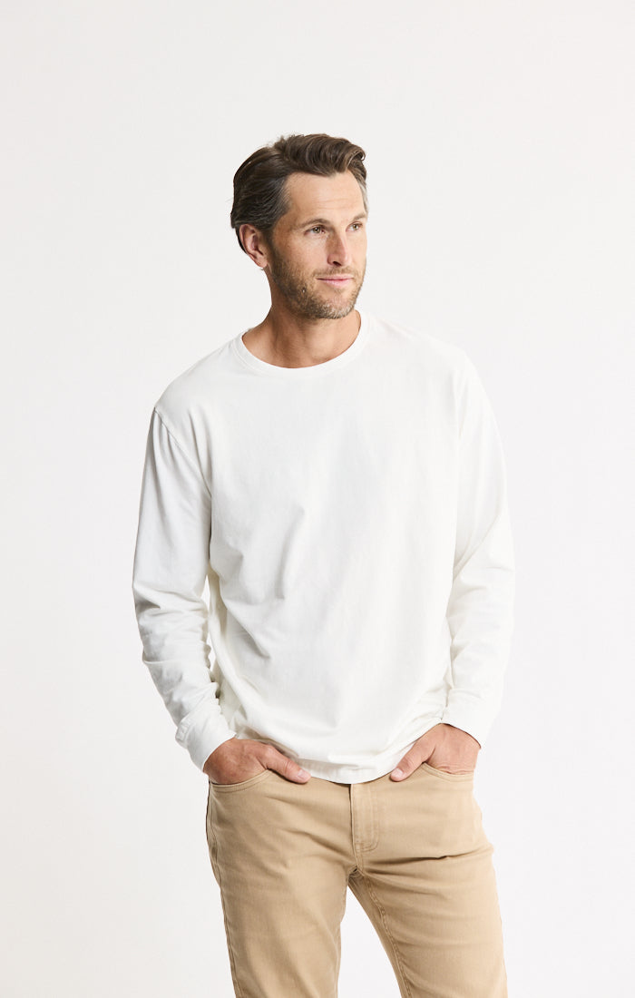 Bryant Long Sleeve Sueded Cotton Crewneck