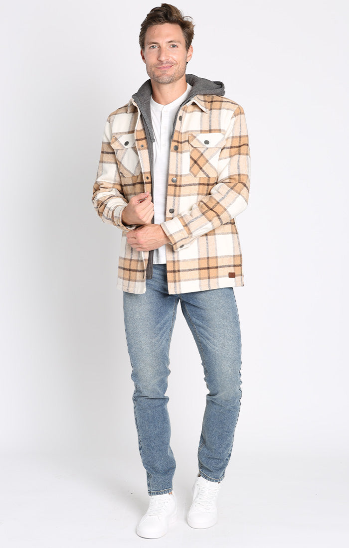 Wool Blend Hooded Jacket