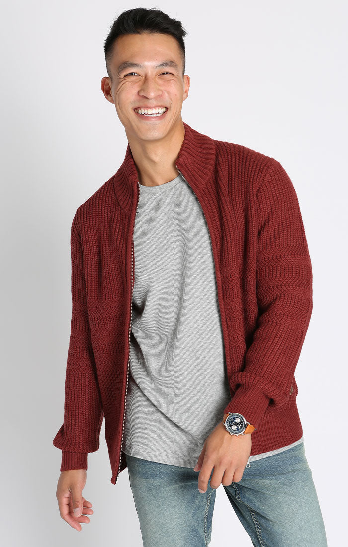 Full Zip Mockneck Sweater
