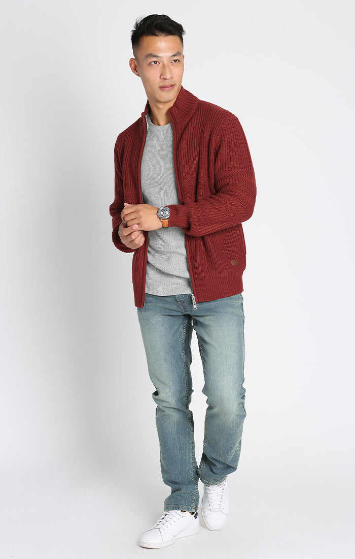 Full Zip Mockneck Sweater